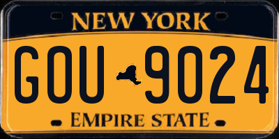 NY license plate GOU9024