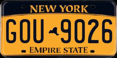 NY license plate GOU9026