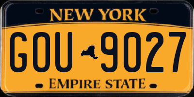 NY license plate GOU9027