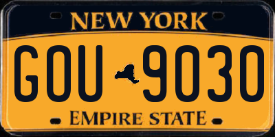 NY license plate GOU9030