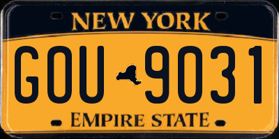 NY license plate GOU9031