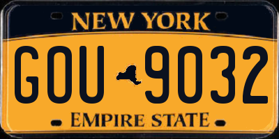 NY license plate GOU9032