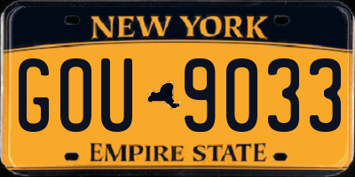 NY license plate GOU9033