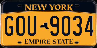 NY license plate GOU9034