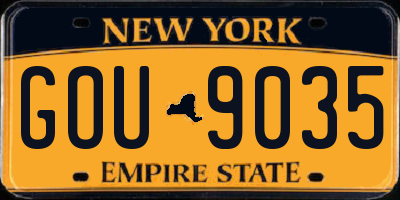 NY license plate GOU9035