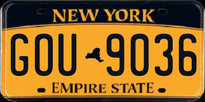 NY license plate GOU9036