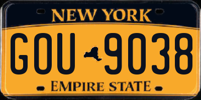 NY license plate GOU9038