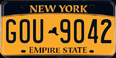 NY license plate GOU9042