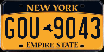 NY license plate GOU9043