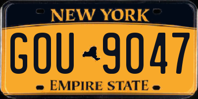 NY license plate GOU9047