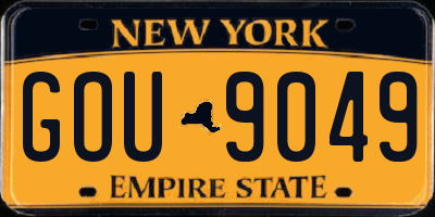 NY license plate GOU9049