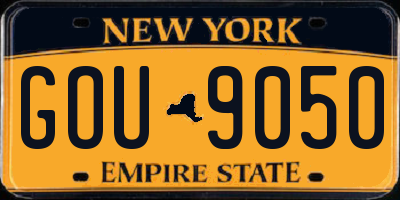 NY license plate GOU9050