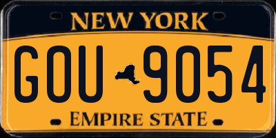 NY license plate GOU9054