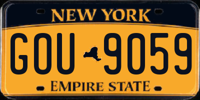NY license plate GOU9059