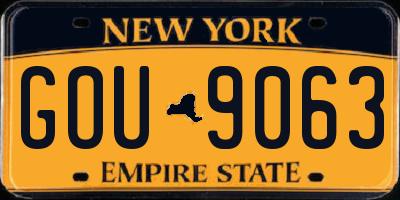 NY license plate GOU9063