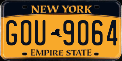 NY license plate GOU9064