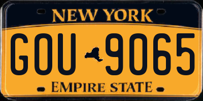 NY license plate GOU9065