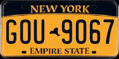 NY license plate GOU9067