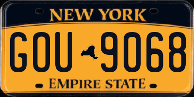 NY license plate GOU9068