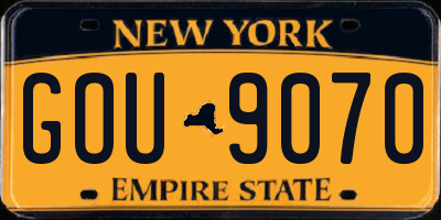 NY license plate GOU9070