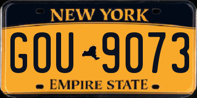 NY license plate GOU9073