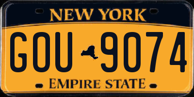 NY license plate GOU9074