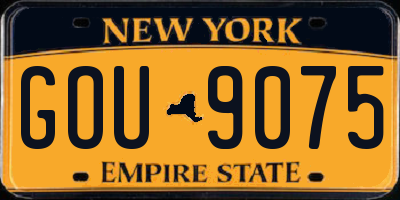 NY license plate GOU9075