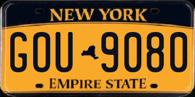NY license plate GOU9080