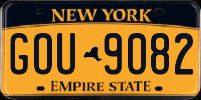 NY license plate GOU9082