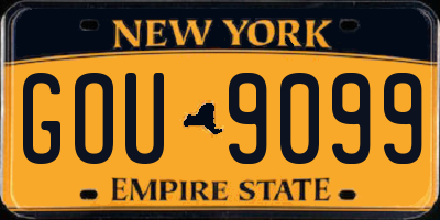 NY license plate GOU9099