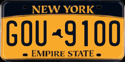 NY license plate GOU9100