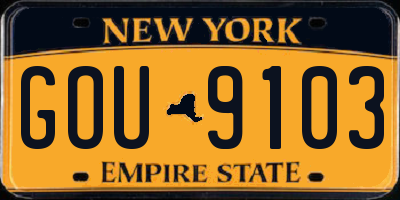 NY license plate GOU9103