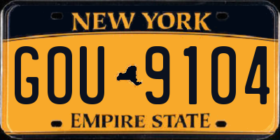 NY license plate GOU9104