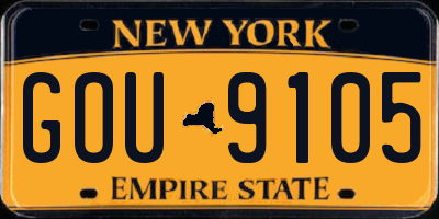 NY license plate GOU9105