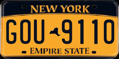 NY license plate GOU9110