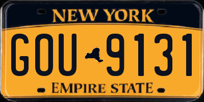NY license plate GOU9131