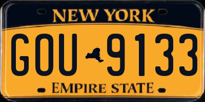 NY license plate GOU9133