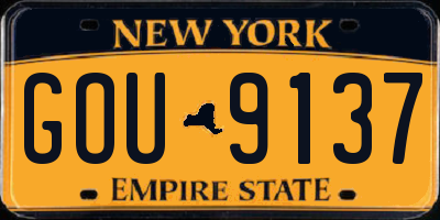 NY license plate GOU9137
