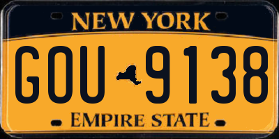 NY license plate GOU9138