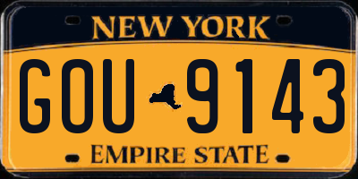 NY license plate GOU9143