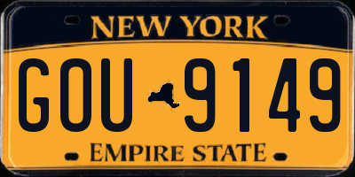 NY license plate GOU9149