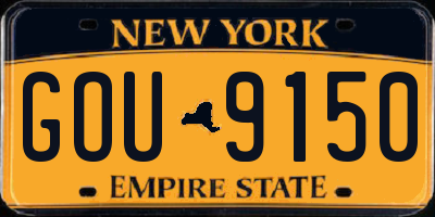NY license plate GOU9150