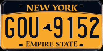 NY license plate GOU9152