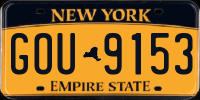 NY license plate GOU9153