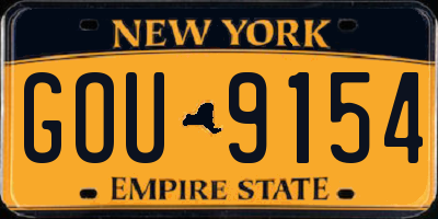 NY license plate GOU9154