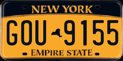 NY license plate GOU9155