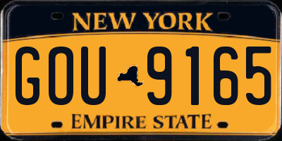 NY license plate GOU9165