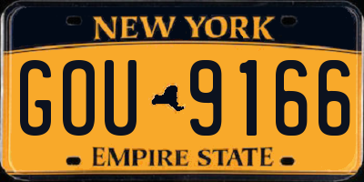 NY license plate GOU9166