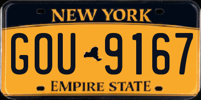 NY license plate GOU9167