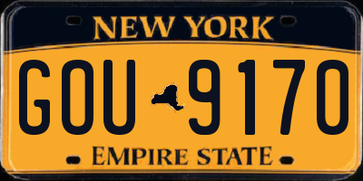 NY license plate GOU9170